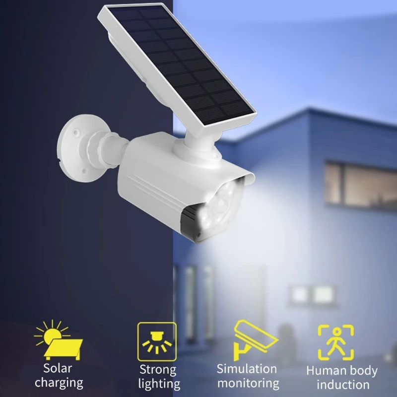 Поддельная камера безопасности на солнечной энергии, фиктивная камера безопасности, имитирующая систему наблюдения со датчиками