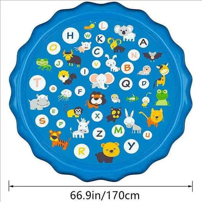 Sommer Im Freien Hinterhof Rasen Spiel Kinder Waten Pool 170CM Splash Pad Spray Wasser Spielzeug Sprinkler Matte für Kind Baby schwimmen Pool
