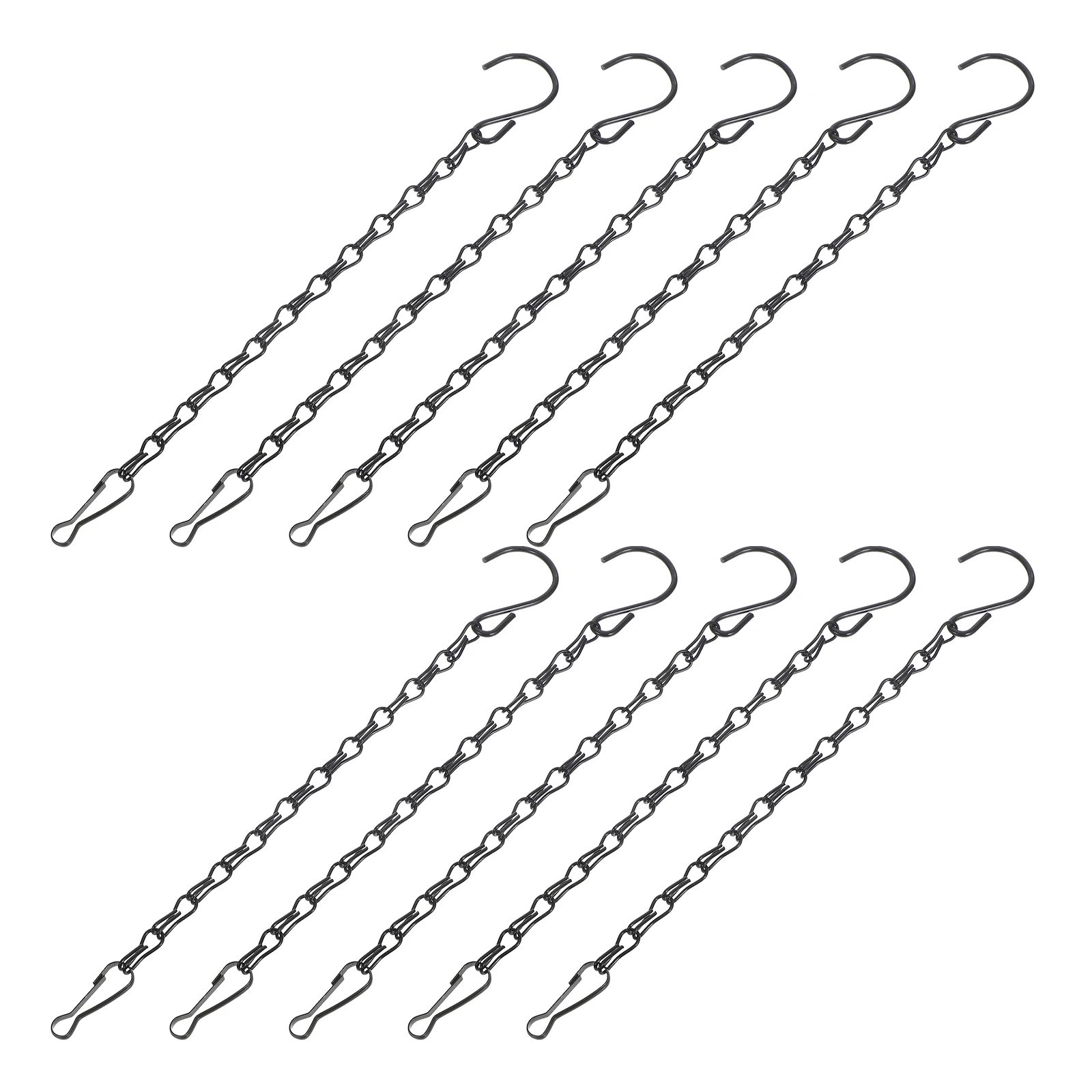 

10pcs Plant Chains 9.43 Inch Black Iron For Bird Feeders Flower Pots Lanterns Signboards Garden Decorations Outdoor Metal Hook