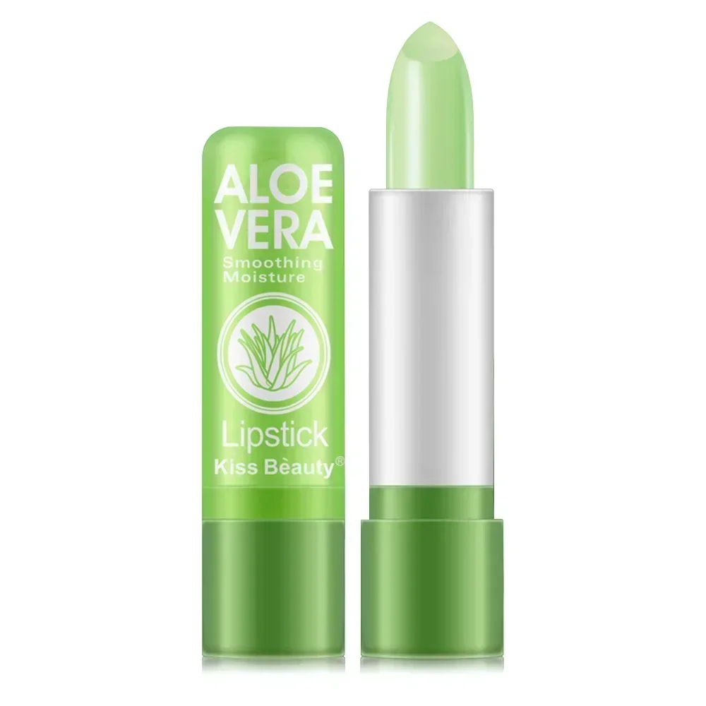 Moisturizing Aloe Vera Lipstick Temperature Color Changing Lip Balm Lasting Nourishing Lip Care Anti-drying Exfoliating Lipstick