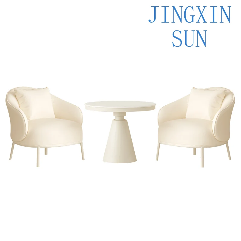 Negotiate single sofa chair light luxury beauty salon seating area table and chair combination reception cream sofa