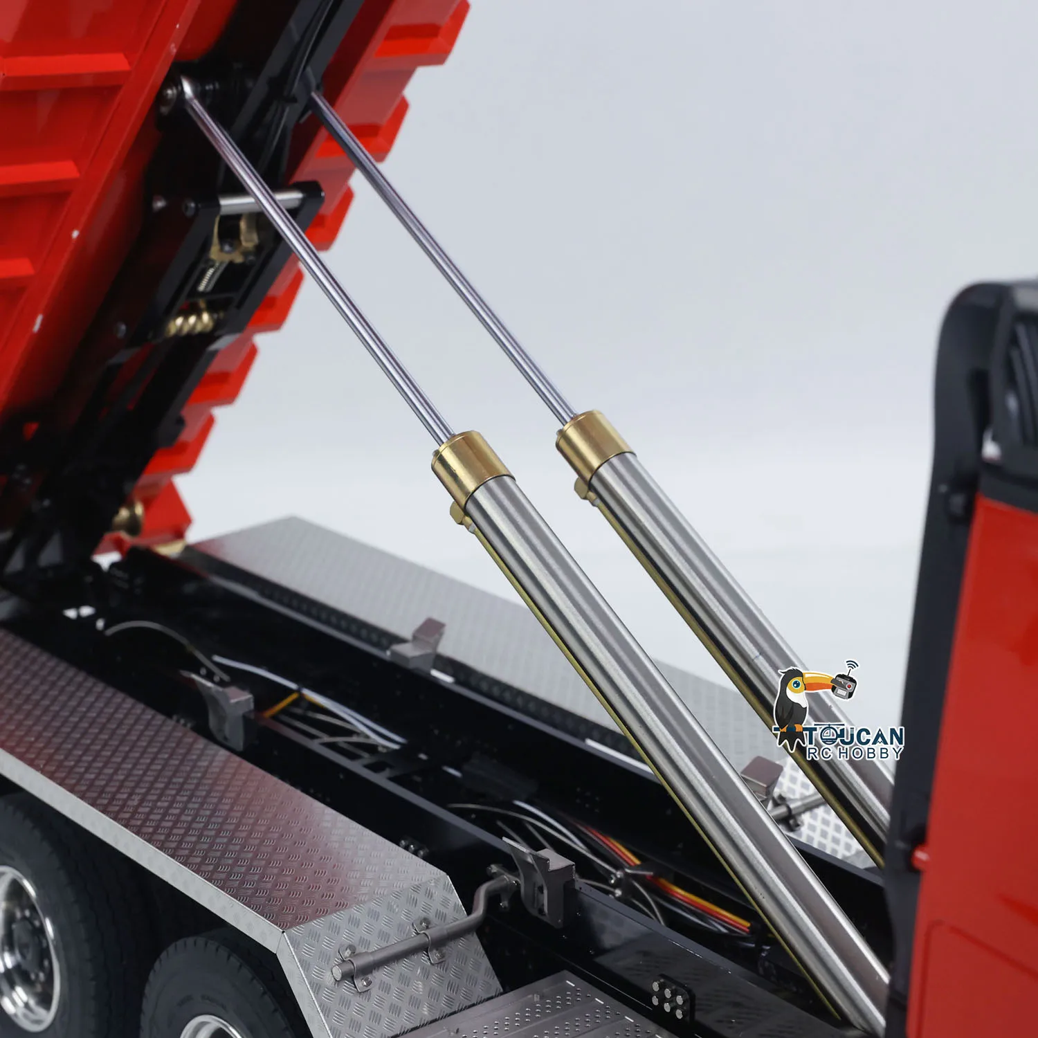Toucan Metal 1/14 RC volquete hidráulico 8x8 Roll Off camión volquete 3363 eje trasero dirección Control remoto volquete luz sistema de sonido