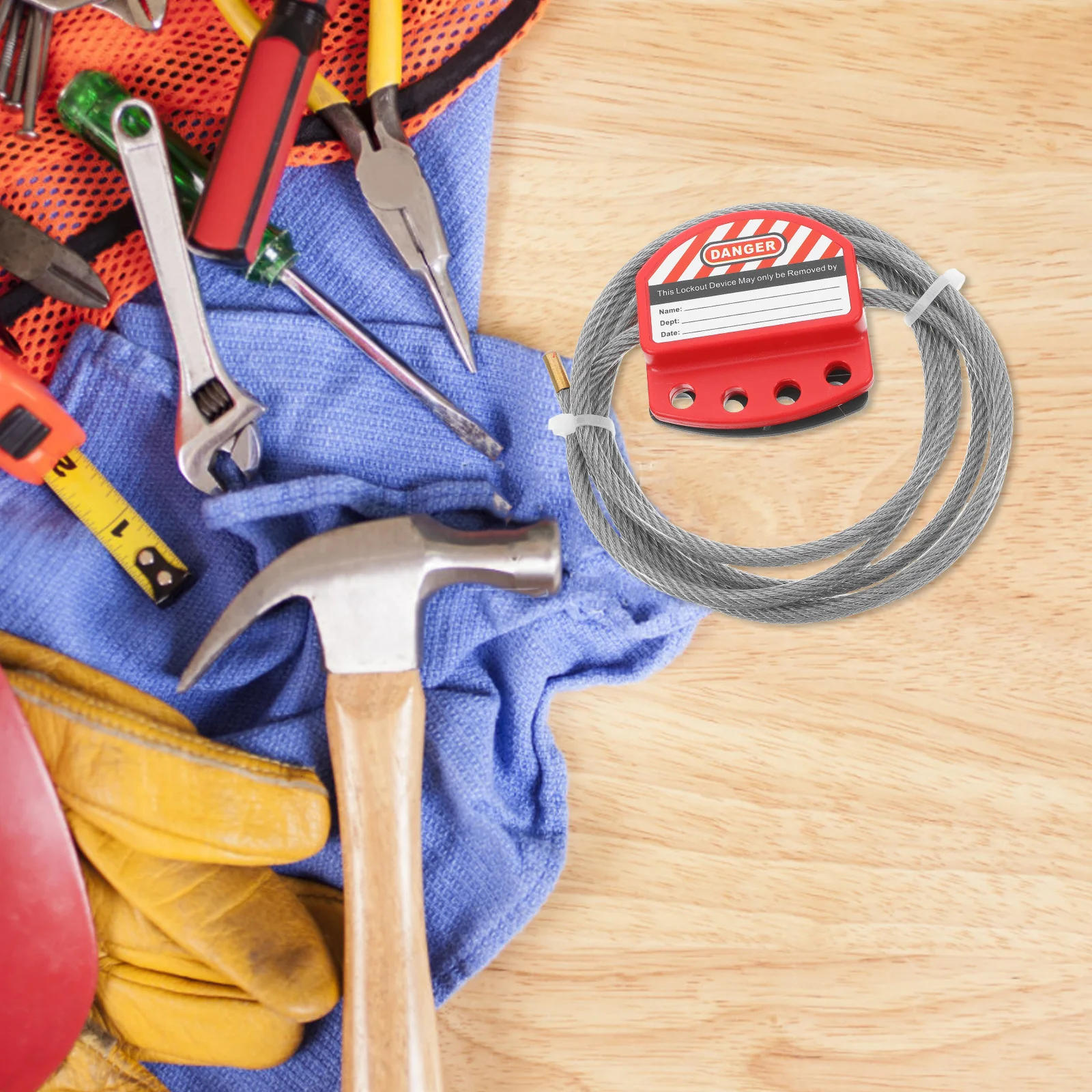 1.8 متر قفل أمان 6 مللي متر سميكة الفولاذ المقاوم للصدأ الفينيل المغلفة قابل للتعديل لوتو لقفل محطات Tagout أقفال كابل الفولاذ المقاوم للصدأ