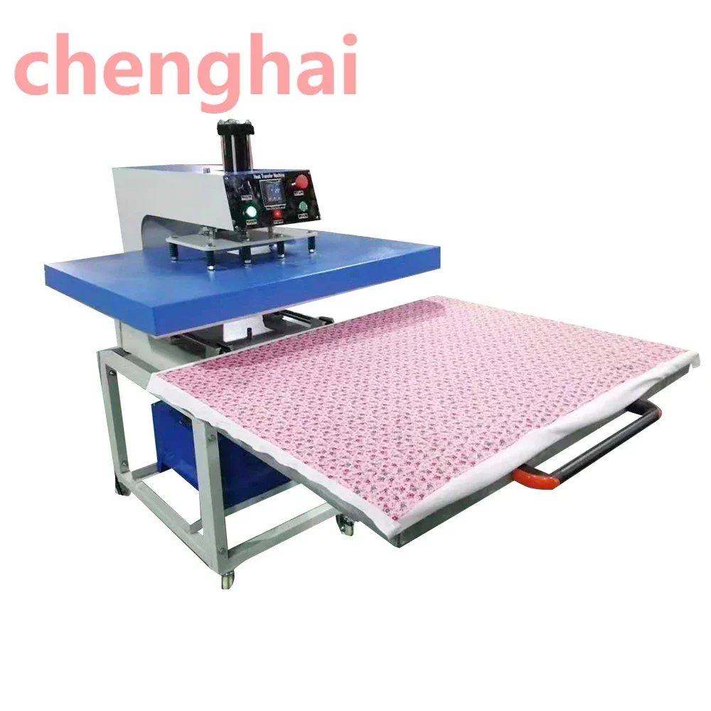 pneumatic/hydraulic slide drawer heat press machine with 80*100cm for polo t-shirt/ jersey/skirt/sportswear/socks /towels