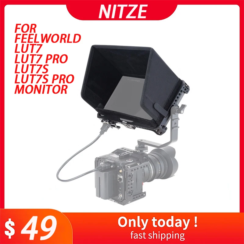 

Nitze Monitor Cage For Feelworld Lut7S / LUT7 PRO / LUT7S PRO 7" With PE21 HDMI-compatible Cable Clamp LS7-A SUNHOOD JTP2-LU