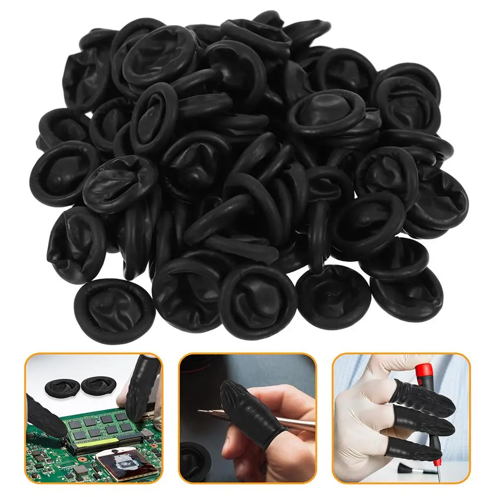 100 Pcs Anti Static Finger Protective Rubber Fingers Protectors Disposable Multi Function Daily Use Wear Resistant Labor