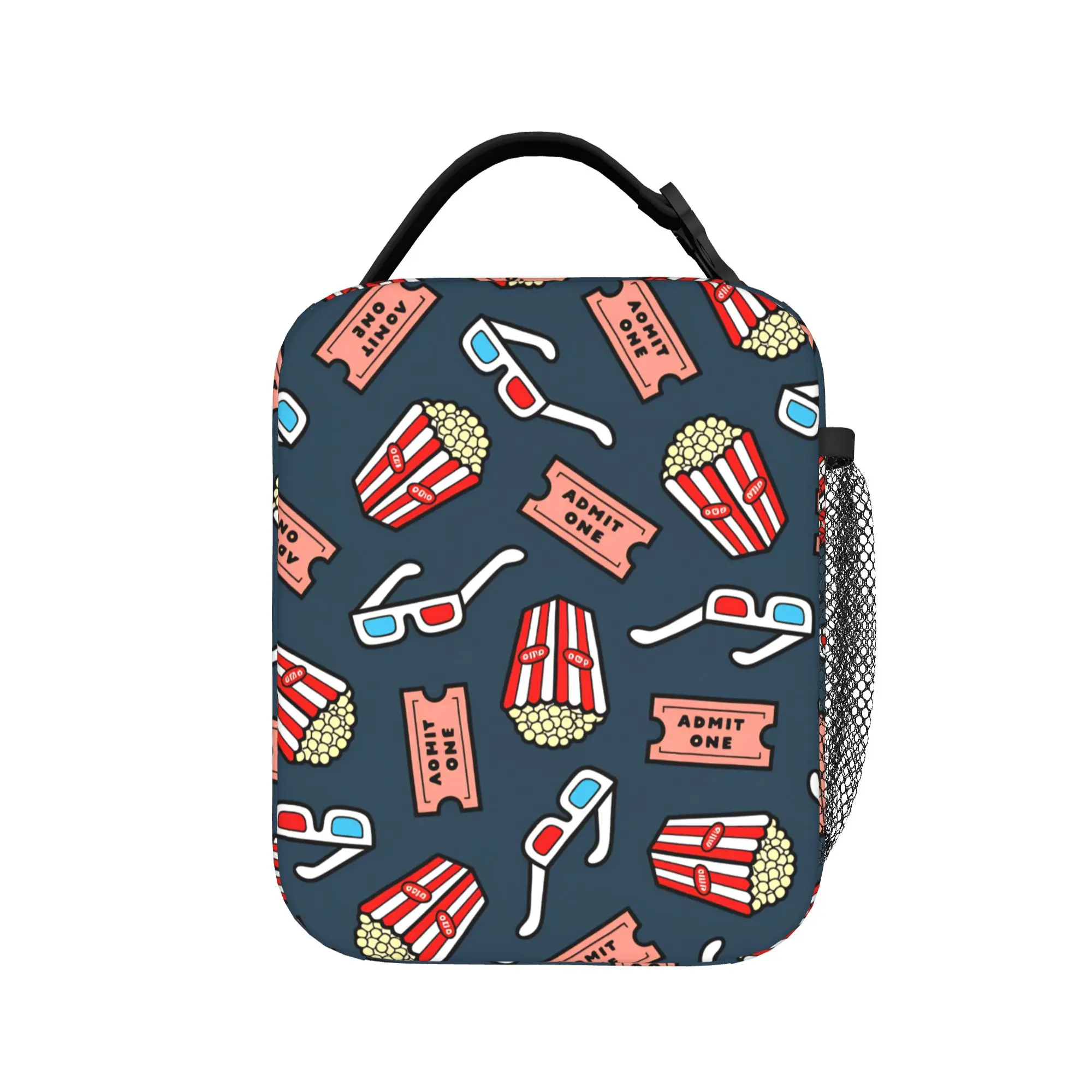 

Popcorn Snack Theme Lunch Bag For Unisex Graphic Design Lunch Box Casual Office Cooler Bag Portable Oxford Tote Food Bags