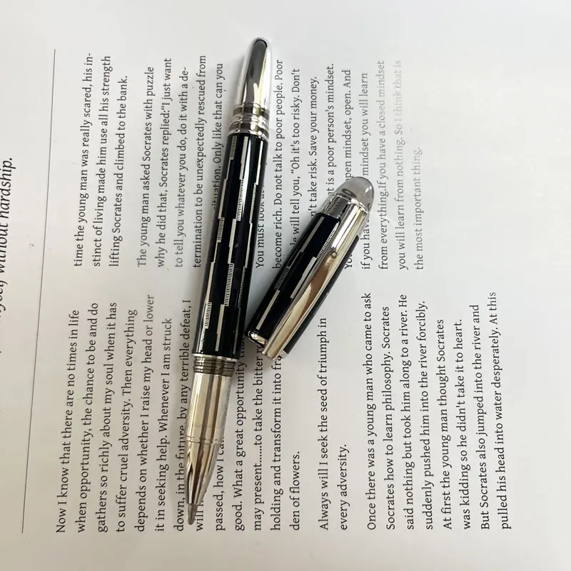 إصدار محدود MB الراتنج الأسود رقعة الشطرنج كريستال ستار رولربال جل قلم حبر جاف تصميم فريد من نوعه رمز سلسلة المكتب NDL33966L #5