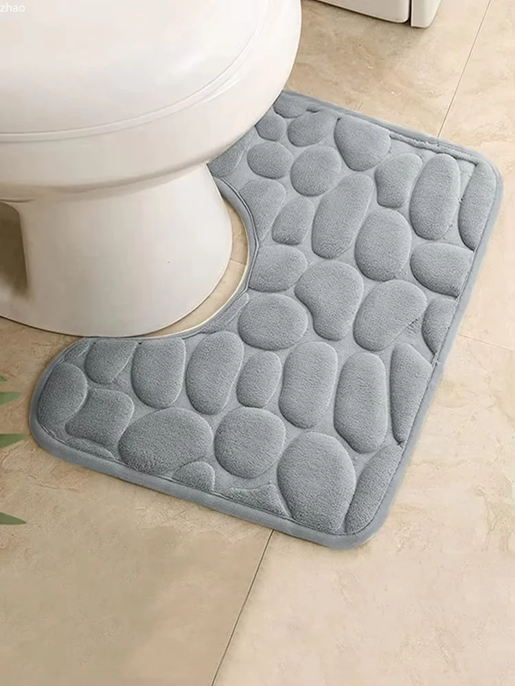Washroom toilet foot mat U-shaped floor mat waterproof pad Bathroom bathroom water absorption anti-skid pad