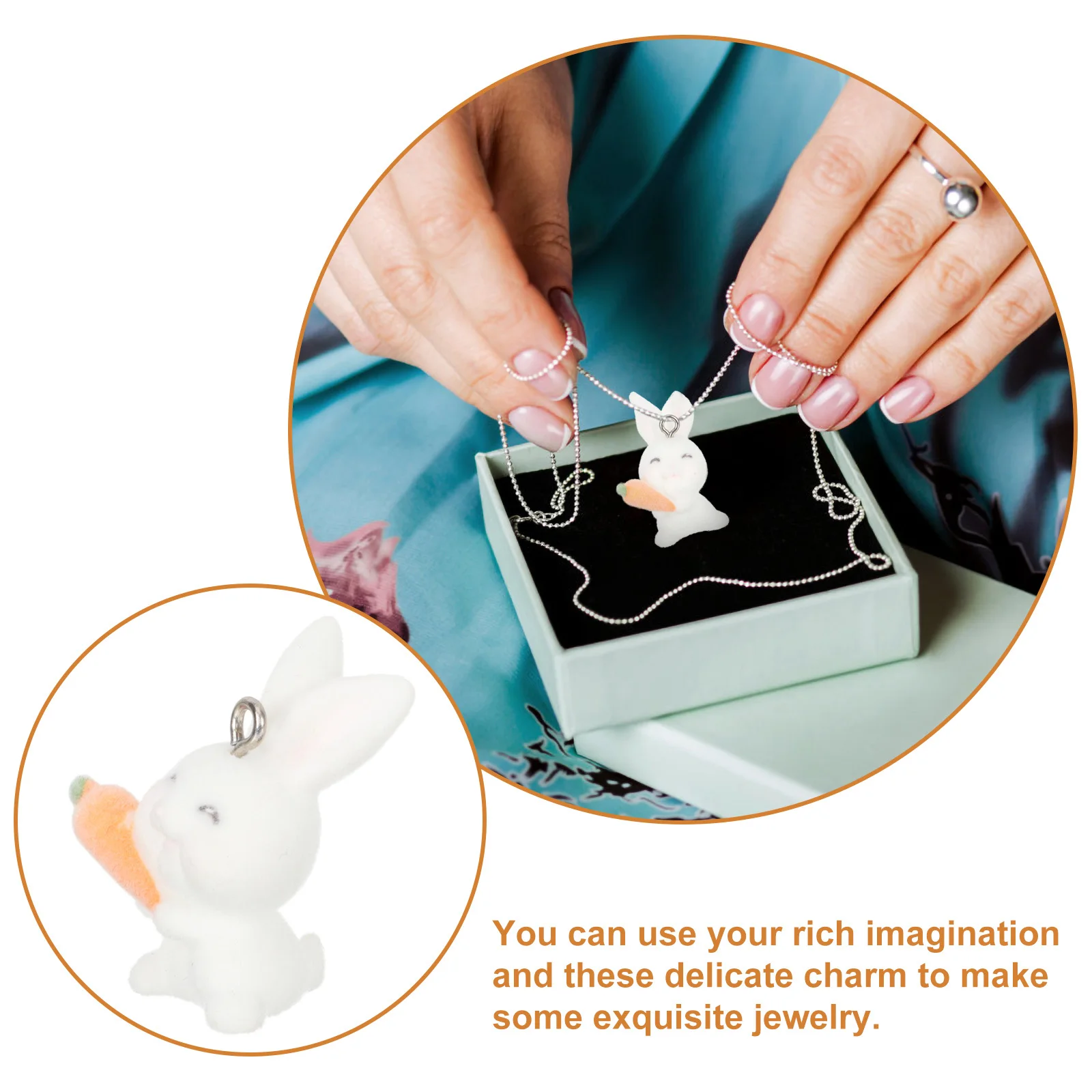 

10 шт. милых подвесок-зайчиков для изготовления украшений, набор для браслетов своими руками, аксессуары для рукоделия, декор, подвеска-кролик