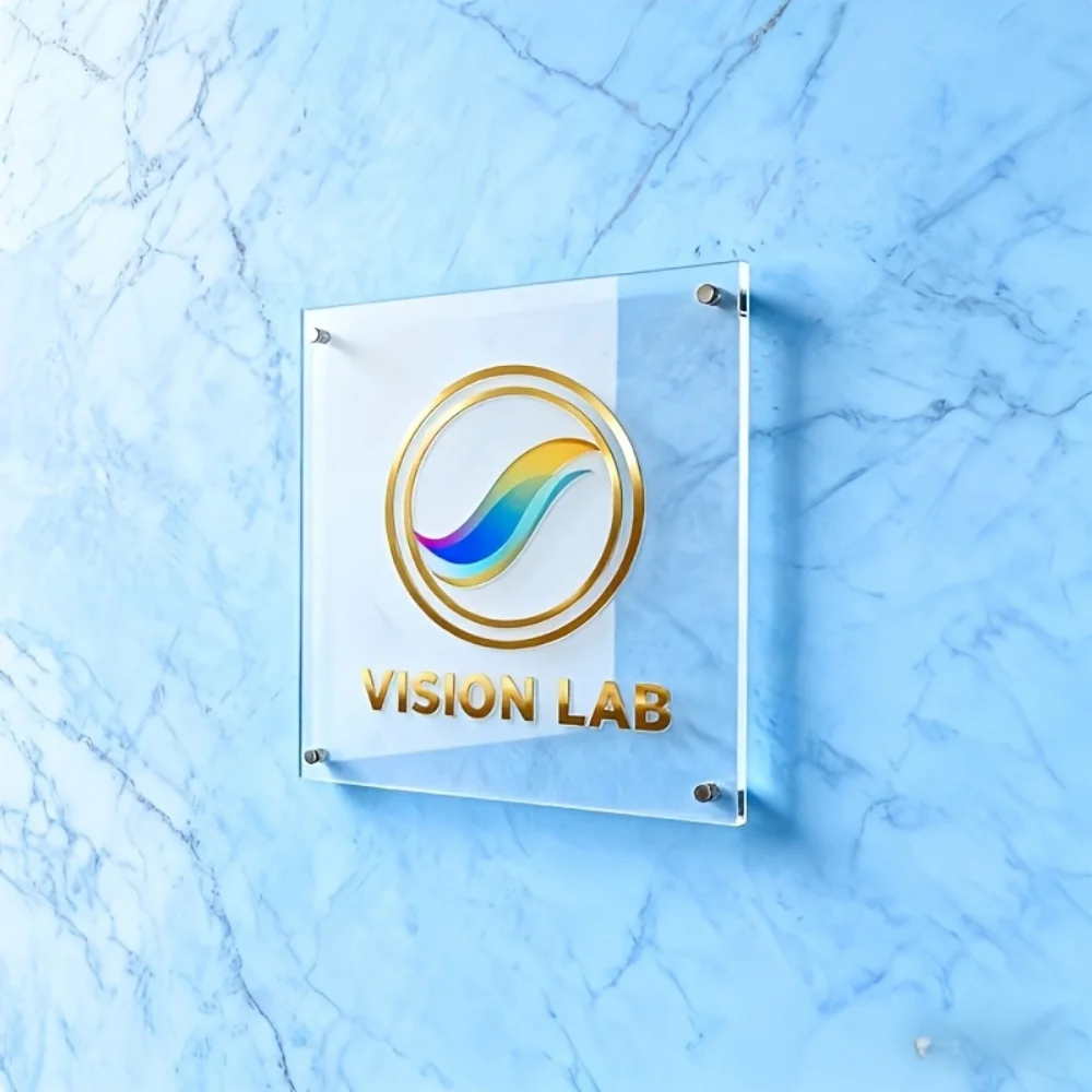 Custom Acrylic Business Logo Sign Personalized Company Name Plaque Indoor Outdoor Office Wall Door Sign Custom Text Decor image 5