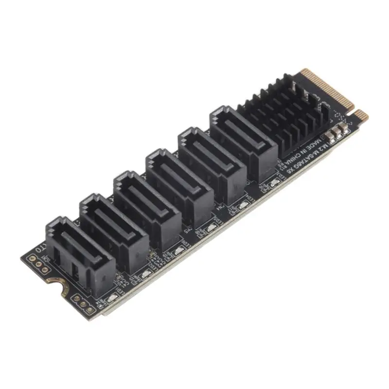 Ingenious-M.2 NVME PCI-E PCIE X4 X8 X16 To 6 Port 3.0 SATA Adapter Card Riser ASM1166 Chassis Server PC Computer Expansion Card,