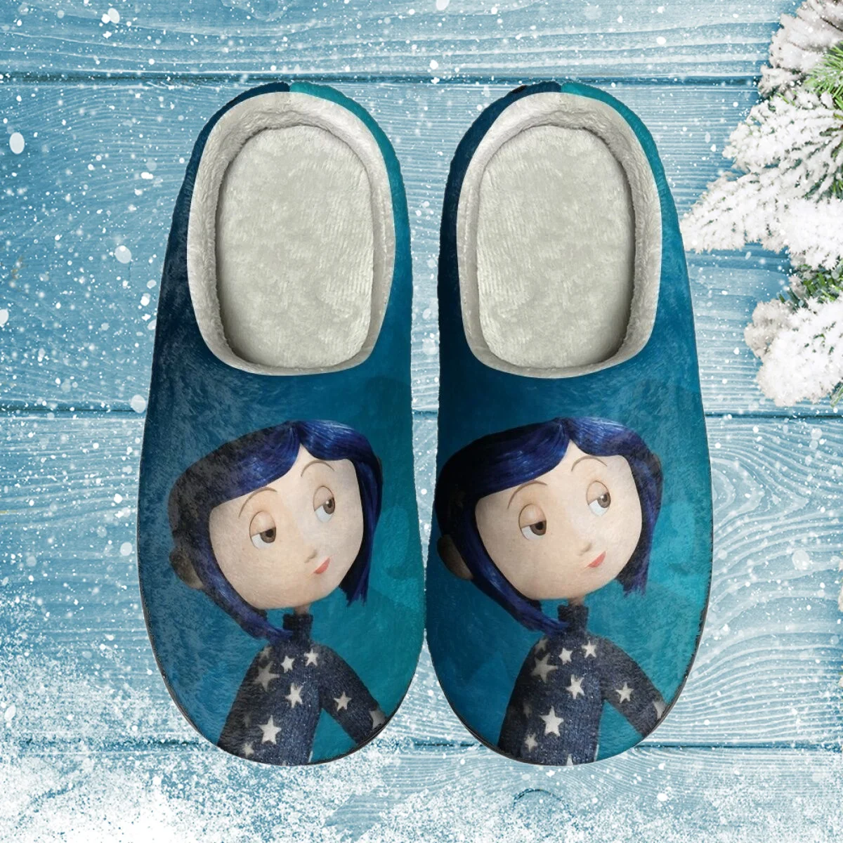 

Женские аниме тапочки INSTANTARTS Coraline, мягкие осенне-зимние теплые хлопковые туфли с закрытым носком для дома, спальни, повседневные кроссовки