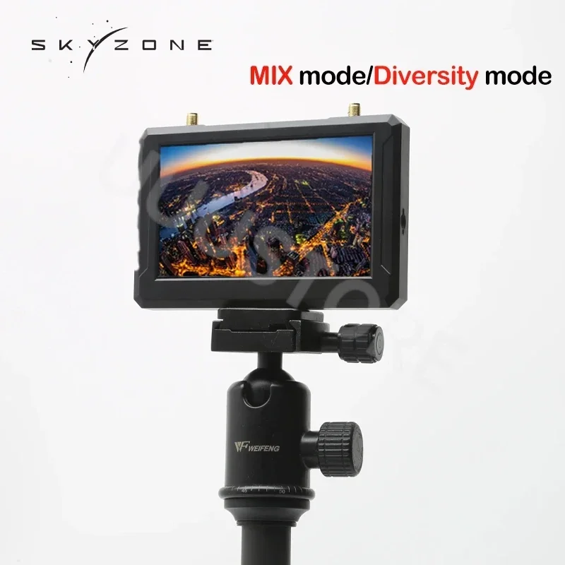 Skyzone M5F 5-дюймовый 800*480 FPV монитор Встроенный приемник разнесенных сигналов с 60FPS DVR для FPV квадрокоптера радиоуправляемой модели