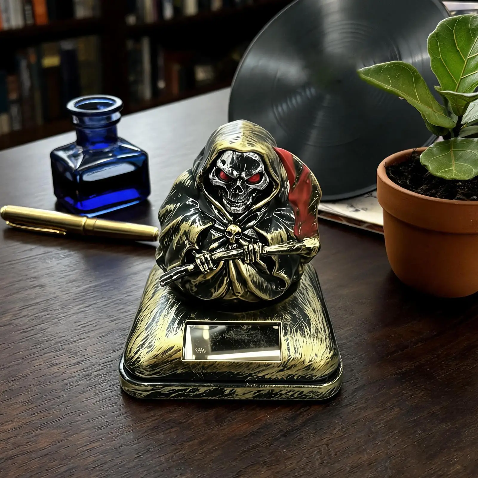 Halloween Skull Decoration Halloween Solar-powered Spooky Skull Doll Cat Skeleton Ornament For Home Garden Cafe Bar Indoor