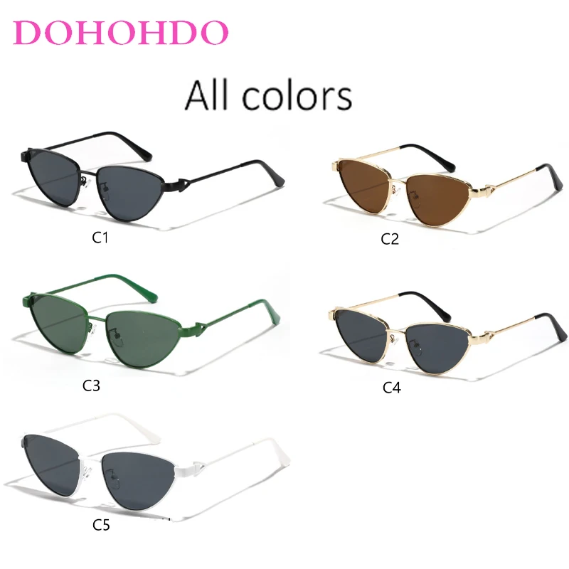 DOHOHDO occhiali da sole Cat Eye in metallo per uomo donna 2024 Luxury Brand Designer Fashion occhiali da sole occhiali da sole femminili alla moda