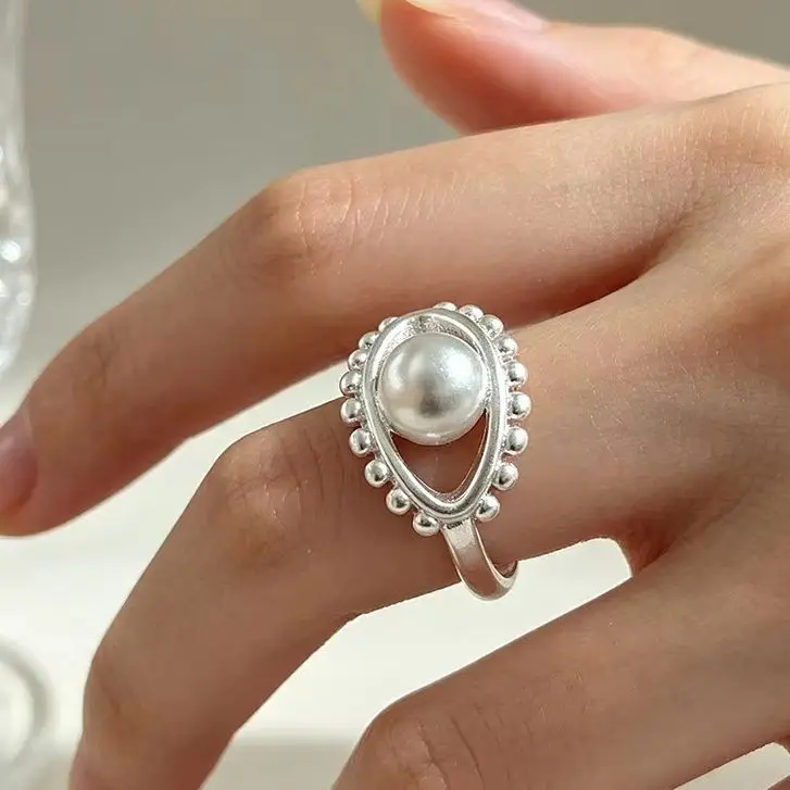 Sam Panda 925 Sterling Silver Matte Retro Eyes Ring For Women Versatile Personality Party Gift Jewelry New Trendy