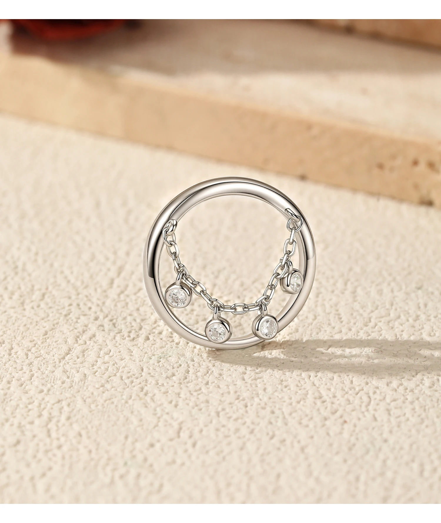 MODIAN Funkelnde runde CZ-Stapelringe aus 925er Sterlingsilber, süßes kleines Anhänger-Design, Fingerringe für Frauen, edler Schmuck – Detail 10