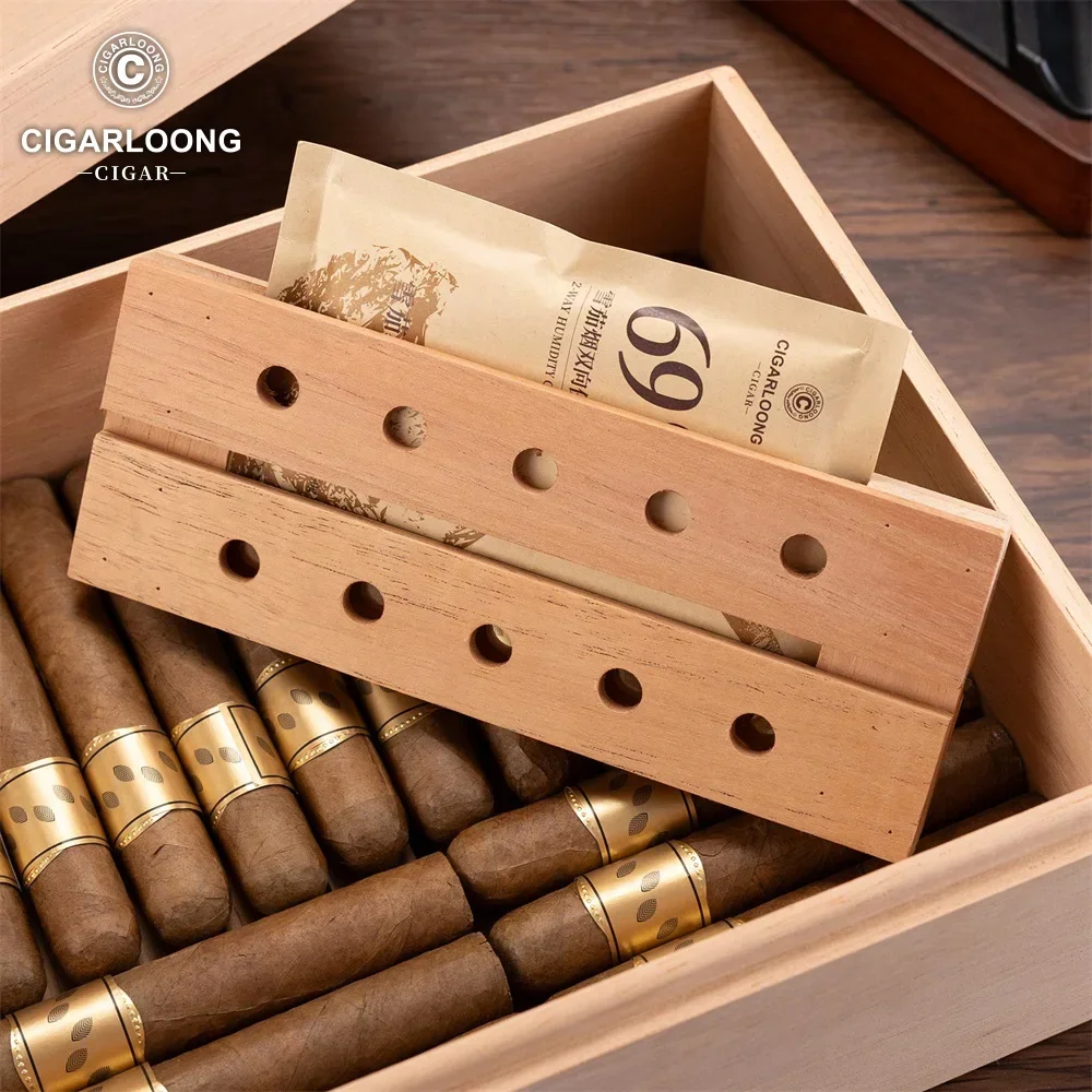 Spanish Cedar Wood Cigar Humidor Paintless Alcoholic Cigars 15PCS/50PCS Cigarette case with Compartment