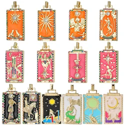 Juya DIY Pendant Jewelry Making Components Handmade Colorful Macaron Enamel Greek Gods Evil Eye Moon Star Amulet Charms Supplies