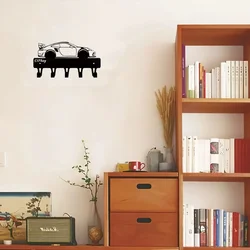 Artistic Metal Racing Car Ornaments Key Holder Wall Mount Hook for Decorative Accessories Key Holder Wall Crochet Wall Hook