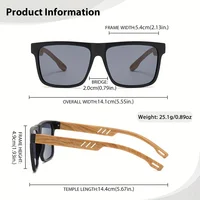 1/2pcs New Square Casual Sunglasses Wood Grain Spring Hinges UV400 Protection Unisex Outdoor Daily Eyewear - Image 6