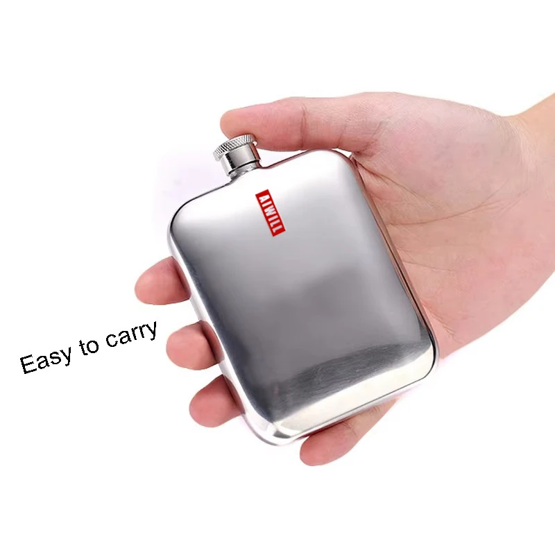 AIWILL Beautiful Gift High Quality Mirror Face Free Funnel 304 Stainless Steel 6 oz Mini Outdoor Pocket Hip Flask for Man