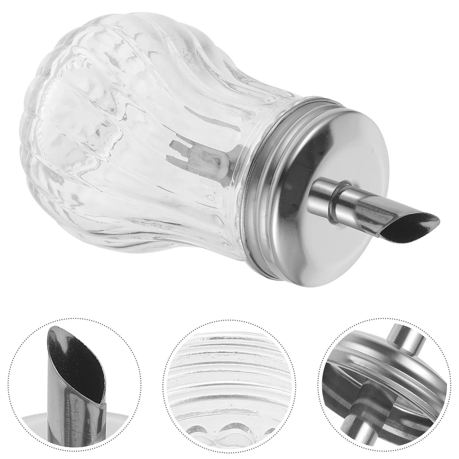 

Kitchen Oil Dispenser Glass Bottle with Stainless Steel Lid Dustproof Design for Olive Oil Vinegar Soy Sauce Cooking Seasoning