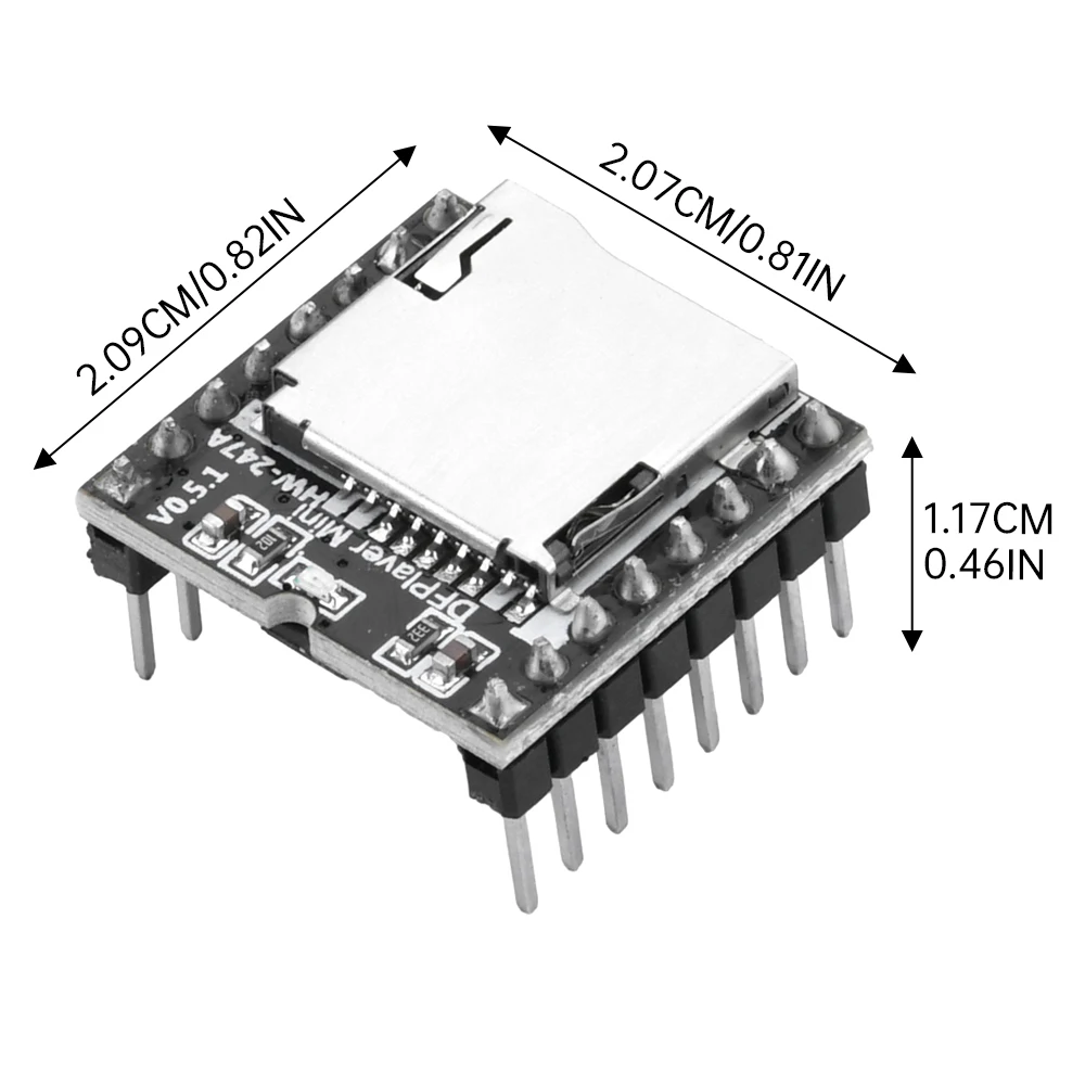 YX5200 DFPlayer Mini MP3 Player Module MP3 Voice Decode Board Supporting TF Card U-Disk IO Serial Port AD Compatible for Arduino