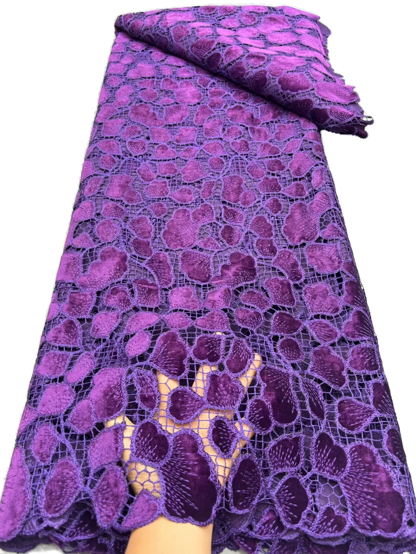 New Velvet Lace Fabric 2025 High Quality Lace Nigerian Lace Trim Luxury Laces On Sale 5 Yards Dubai African Fabrics Woman H115-1