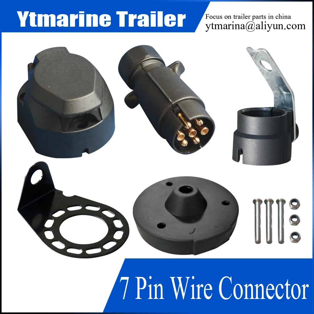 7 Pin Trailer Socket Plug Black frosted materials 7 Pole 12V Towbar Towing Socket