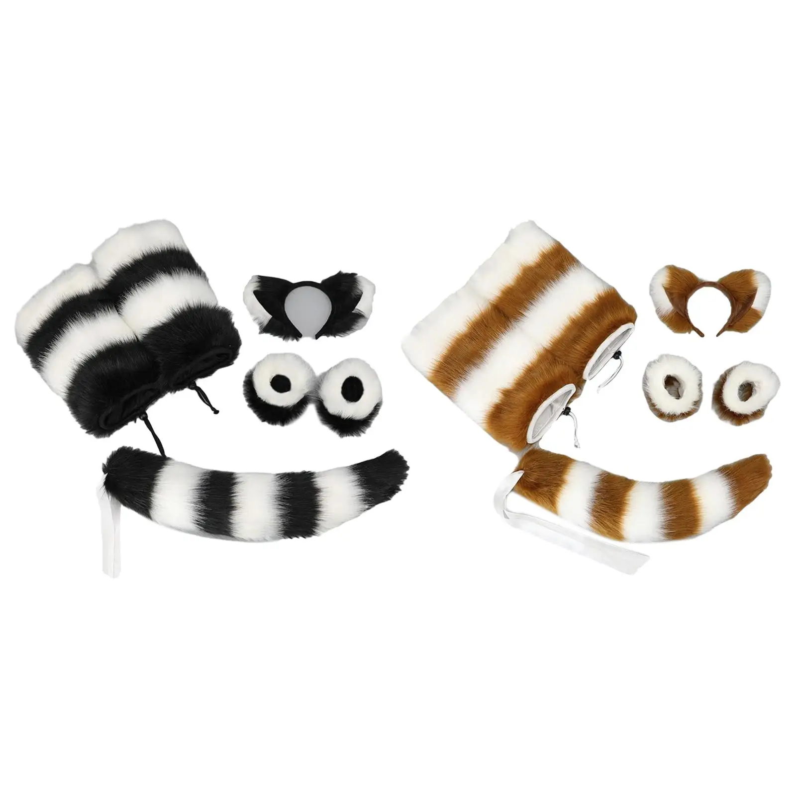 Ears Tail Cosplay Set Plush Performance Props Children Fancy Party