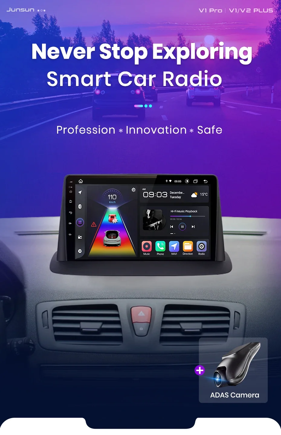 Junsun carplay android autoradio für renault megane 3 fluence samsung sm3 2011-2015 auto intelligente systeme rds 2 din autoradio – Detail 8