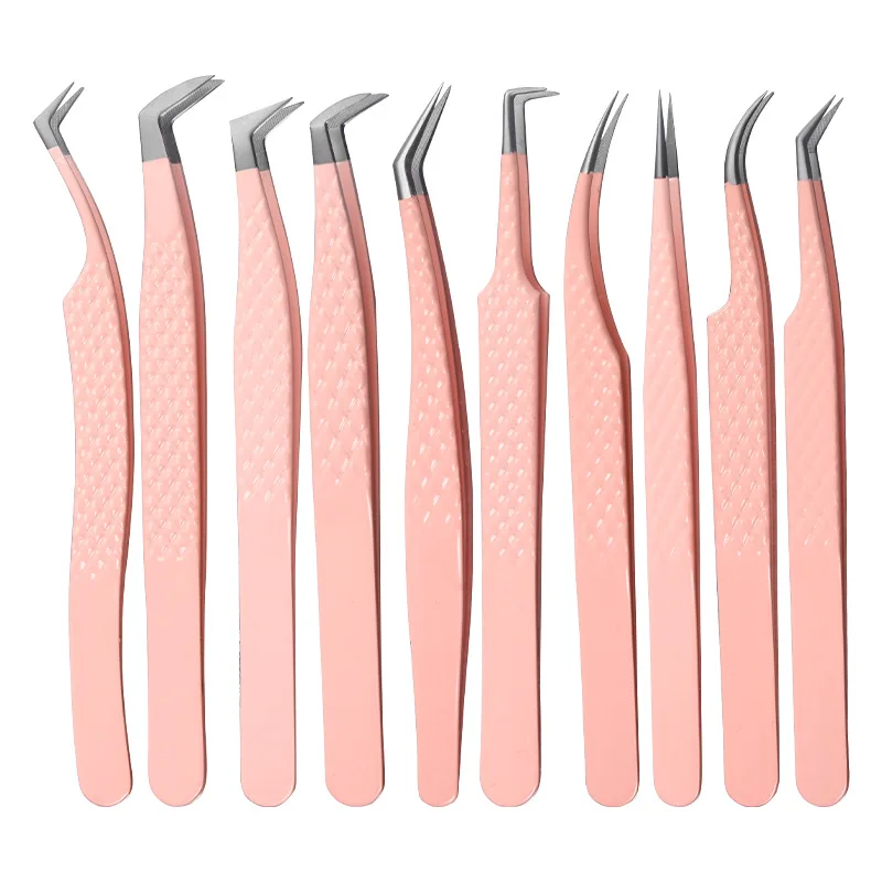 Hochpräzise Wimpernpinzette mit Faserspitze für Wimpernverlängerungen, 90-Grad-Nano-Stiefel, Volumenisolierung, Wimpernclip, Zange, Make-up-Werkzeuge – Detail 5