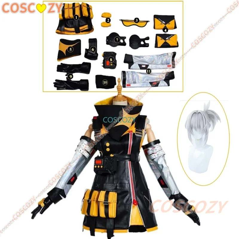 

Anime New Game Zenless Zone Zero Soldier 11 Cosplay Costume No.11 Wig Dress Uniform Set Halloween Convention Event Carnival Suit