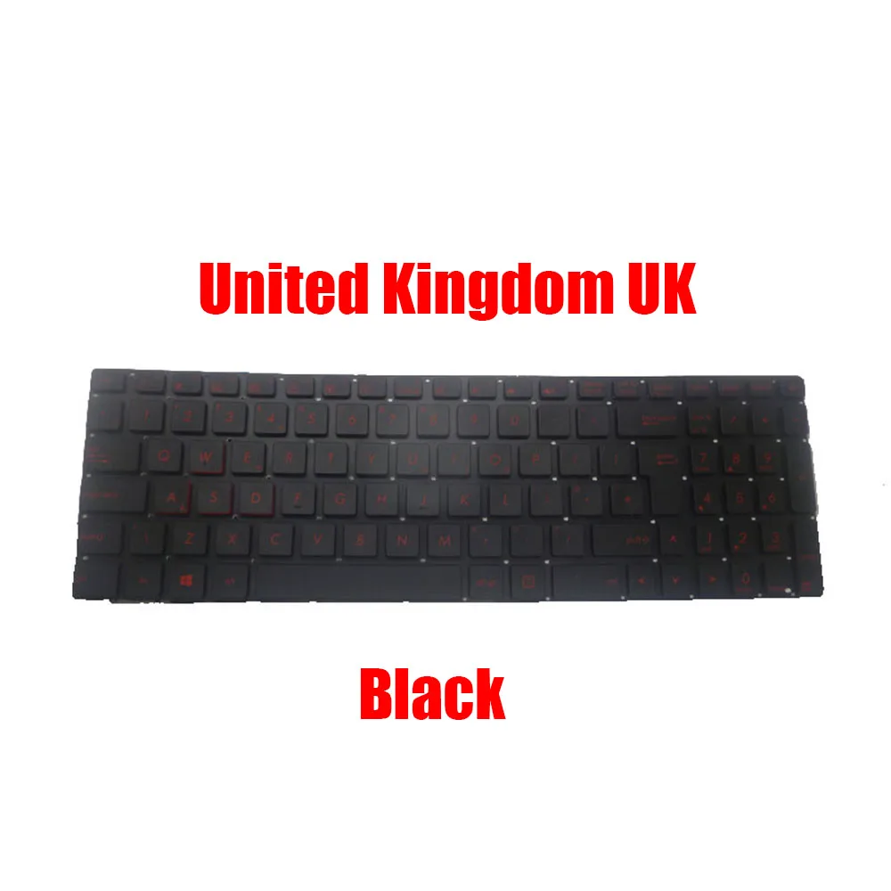 

Laptop Keyboard For ASUS G741JK G741JX G741JM G741JW No Backlit Film UK United Kingdom Silver\Black