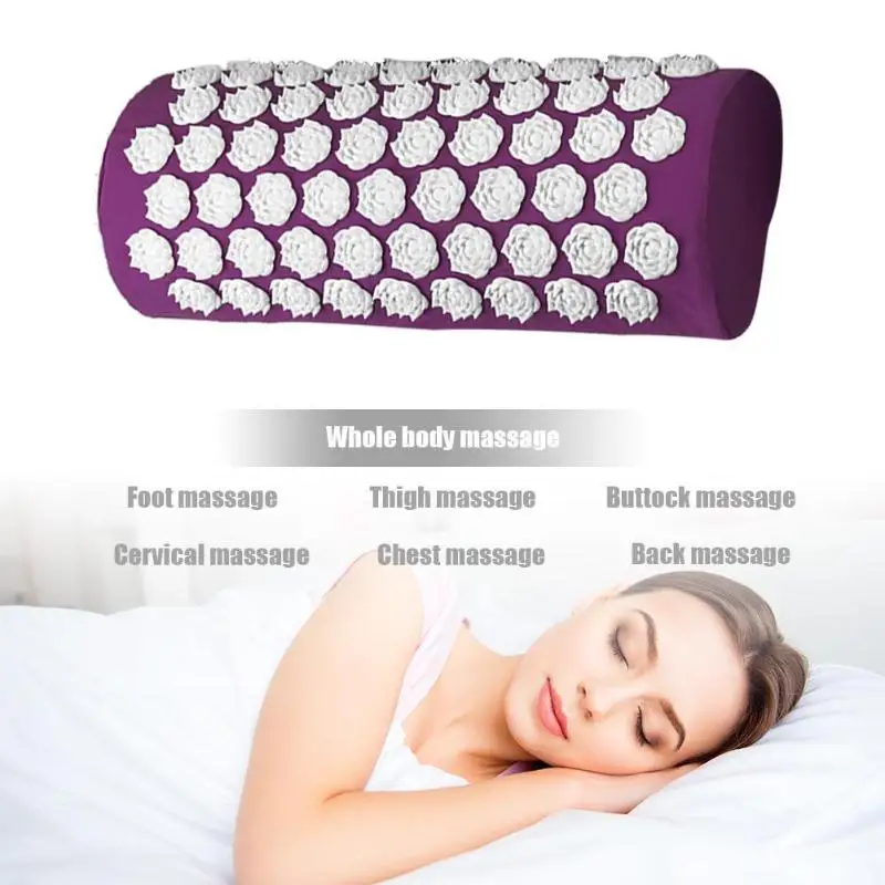 BXA almohada masajeadora de acupresión de loto, cojín de relajación, almohada de Yoga multifunción, alivia el estrés, dolor de cuello, 1 unidad