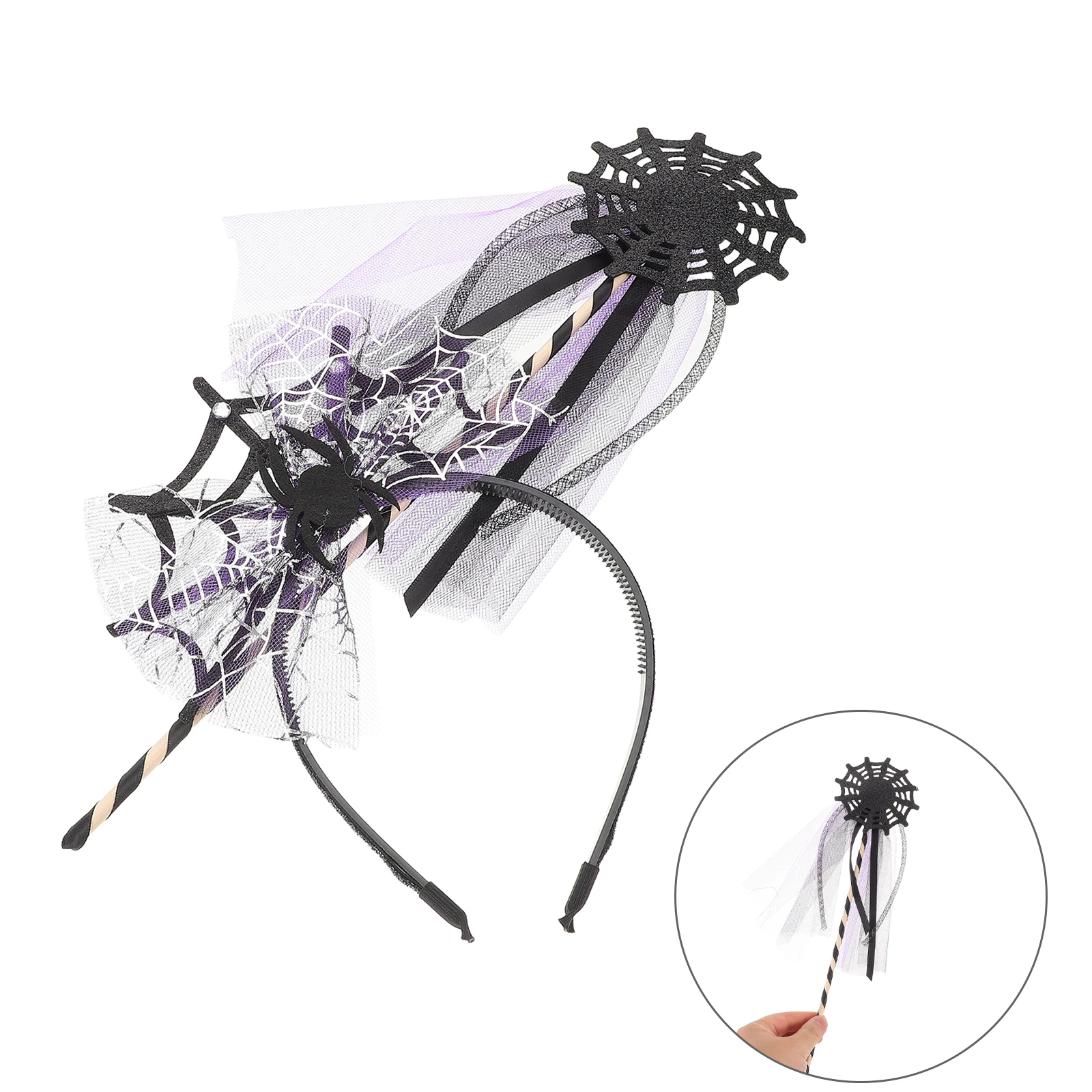 

1 Set Fairy Headpiece Wand Set Halloween Sparkly Party Hair Accessories Costume Headband For Cosplay Themed Events Kids