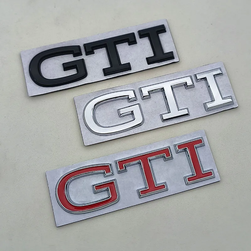 

Новая 3D металлическая хромированная эмблема-наклейка с логотипом GTI (черно-красная) для заднего багажника автомобиля Volkswagen VW Golf 8, модель 2026 года