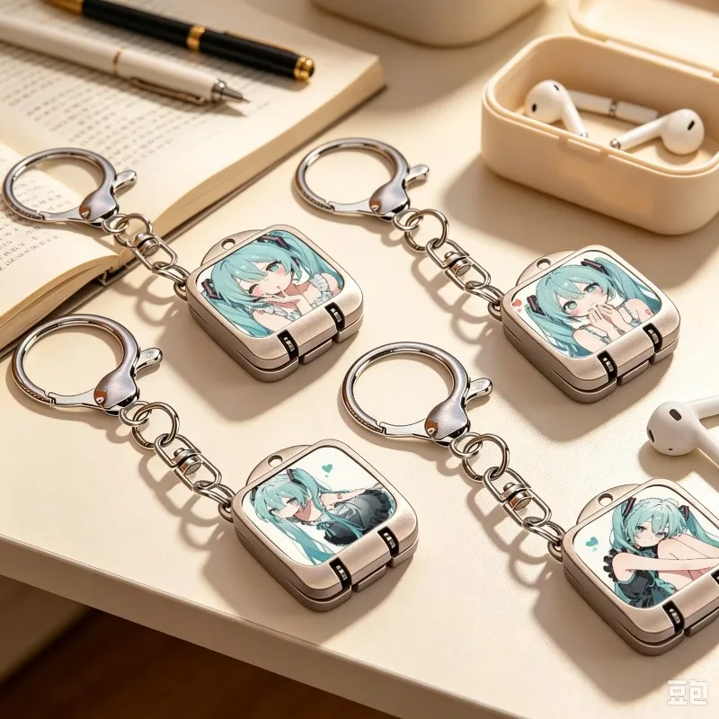 Hatsune Miku Folding Nail Clipper Keychain Portable Mini Nail Cutter Anime Backpack Pendant Key Ring Gift for Fans view 5