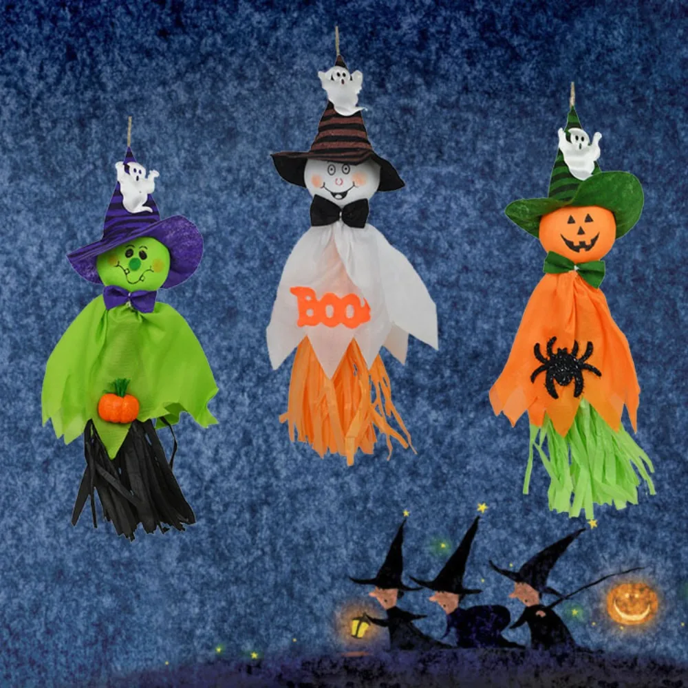 Party Supplies Cloth Paper Halloween Hanging Ornaments Pumpkin Fluttering Design Ghost Hanging Pendant Charm Horror Atmosphere