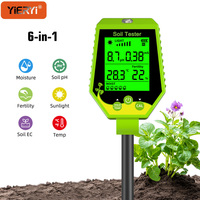 Soil Tester pH Meter 6-in-1 Soil Moisture Meter for Garden and Lawn Care, Accurate Soil Testing for Indoor and Outdoor Plants