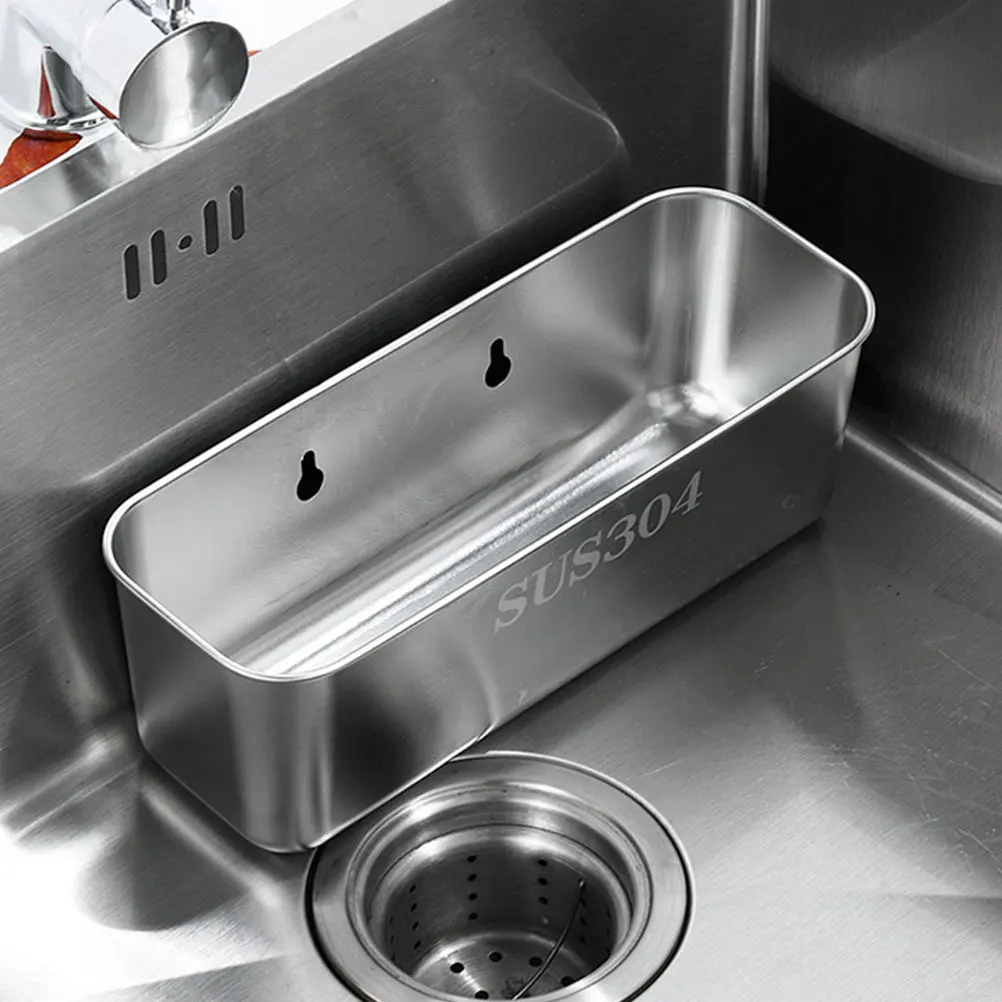 

Stainless Steel Sink Drain Basket Kitchen Utensil Strainer Fruit Vegetable Washer Storage Baskets Filter Racks Dryer Sponges