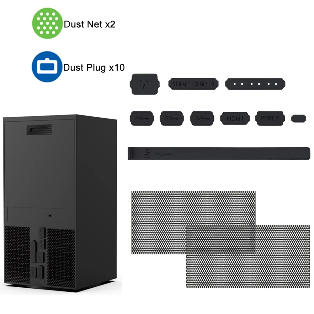 Protective Kit For Xbox Series X Console Dust Filter DustProof Cover Silicone Dust Plugs For Xbox Series X Gaming Accessories