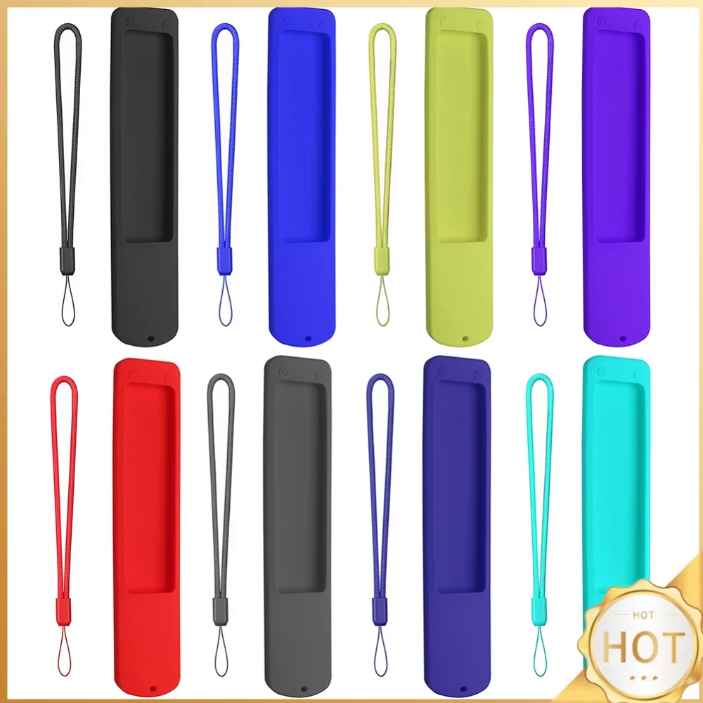 Silicone Case Remote Control Cover Anti-slip Remote Case Anti-Scratch Protective Cover with Anti-lost Lanyard for Xiaomi XMRM-ML