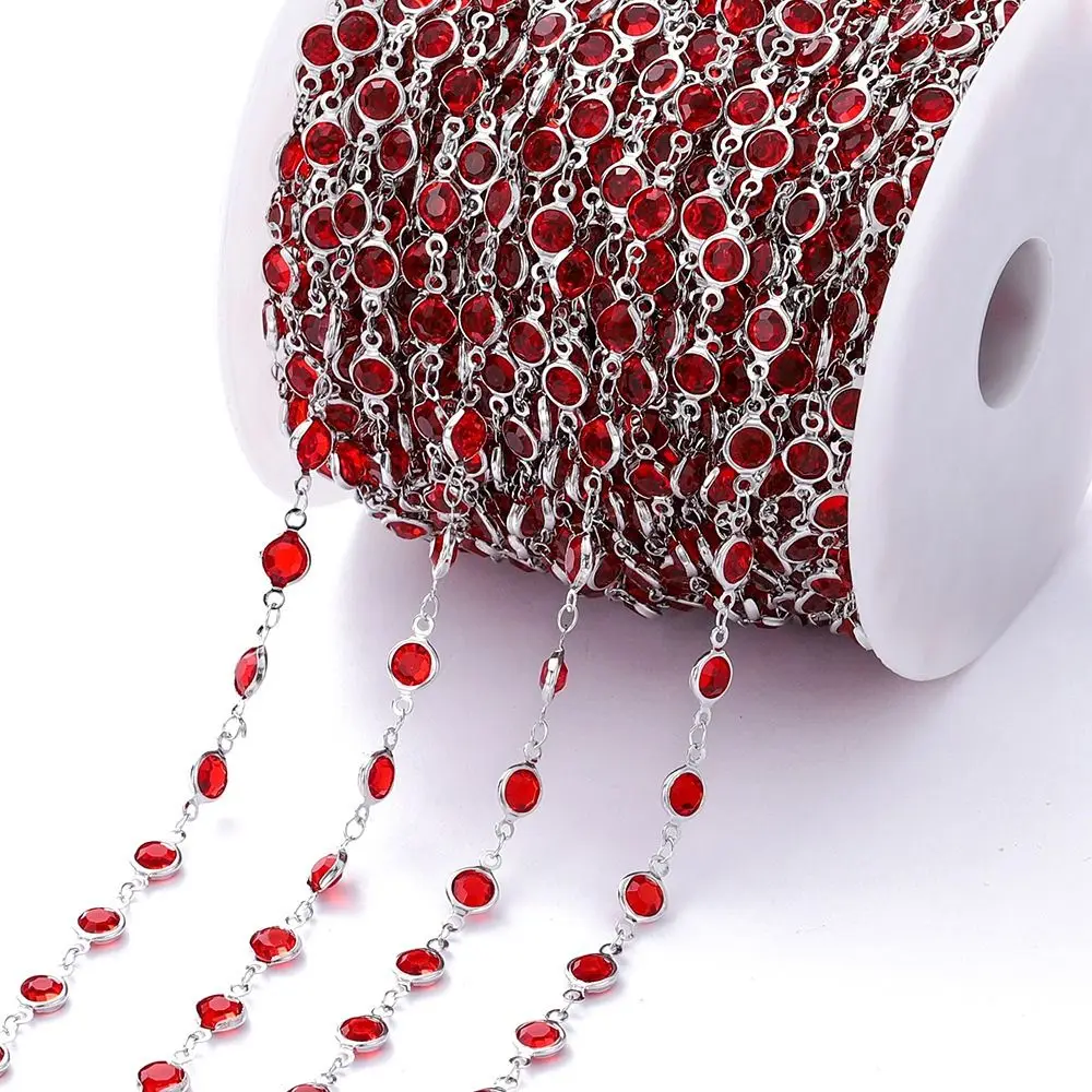 

Цветные блестящие цепочки из хрустальных бусин, цепочки из циркониевых бусин, для самостоятельного изготовления украшений, рукоделия, создания бисерных изделий