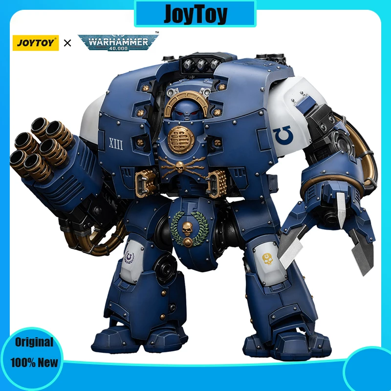 JOYTOY Warhammer 1/18 Figures Ultramarines Leviathan Dreadnought with Cyclonic Melta Lance And Siege Claws Anime Model Toy Gift