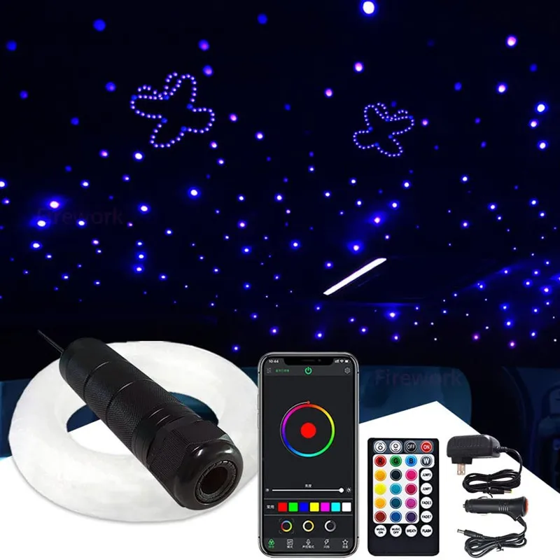 الغلاف الجوي الداخلي الألياف الضوئية LED سيارة المحيطة مصباح Led سقف السيارة الخفيفة RGB #4