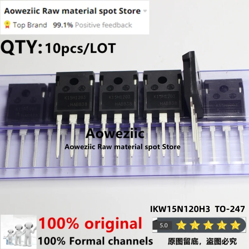 

Aoweziic 2019+ 100% New Imported Original IKW15N120H3 K15H1203 TO-247 IGBT Single Tube Reverse Welding Machine 15A 1200V