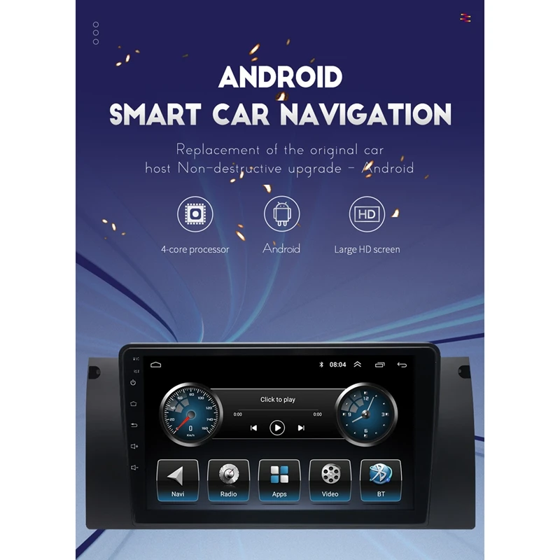 

9 Inch Android 1+16G Car GPS Navigation Multimedia Player Bluetooth Autoradio Car Stereo Player For-BMW E39 E53 X5